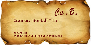 Cseres Borbála névjegykártya
